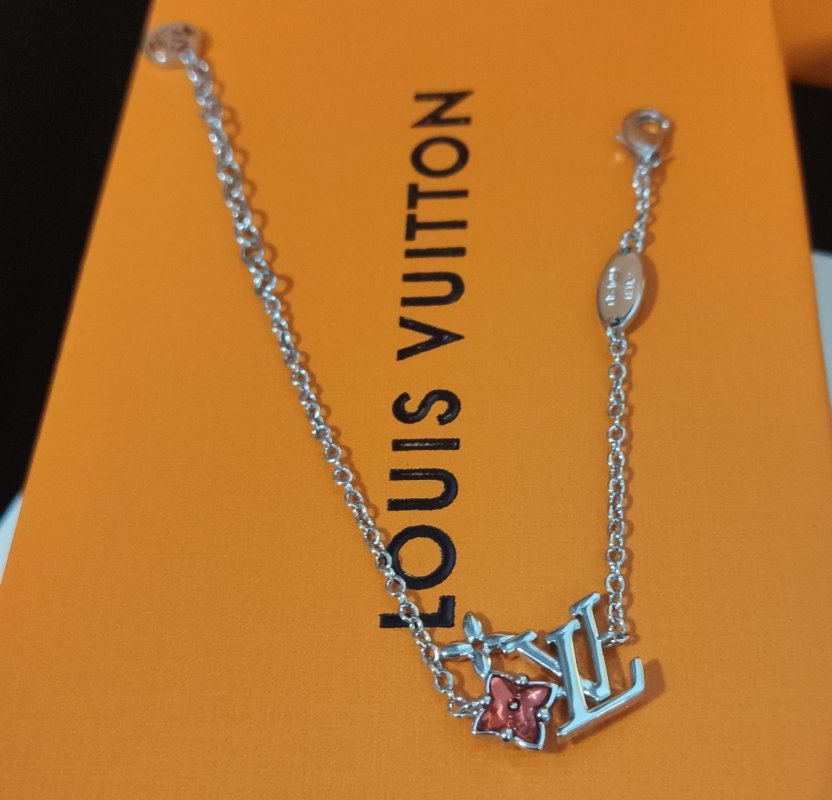 Louis Vuitton LV Monogram Flower Chain Bracelet Silver view
