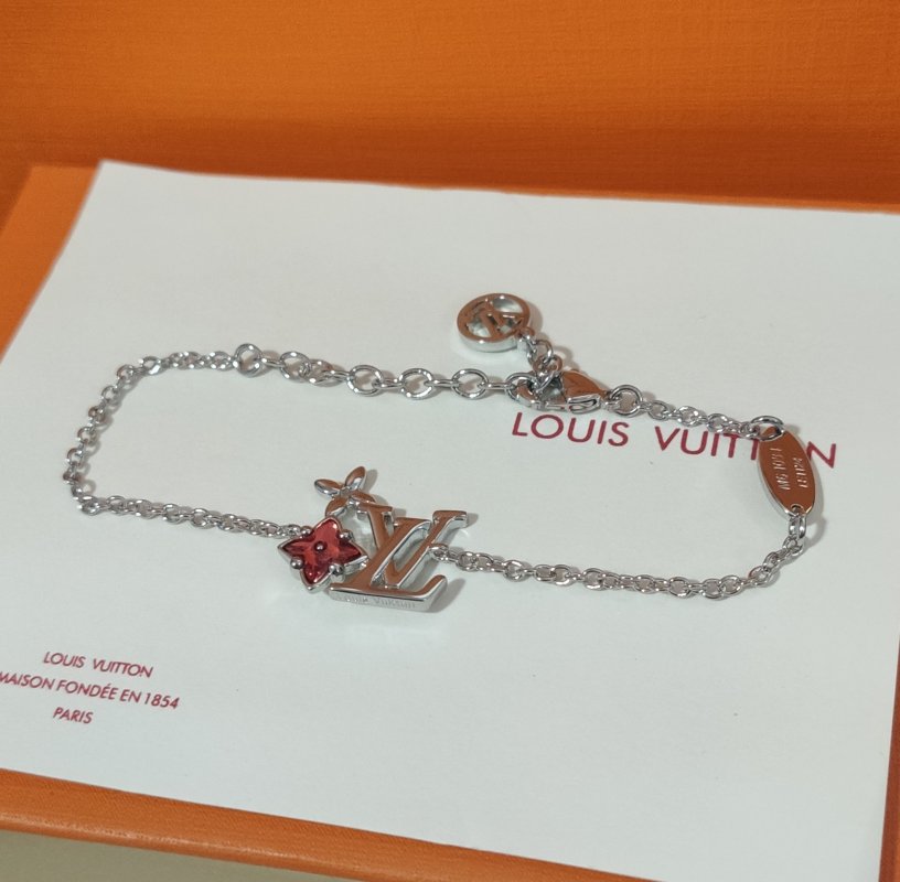 Louis Vuitton LV Monogram Flower Chain Bracelet Silver view