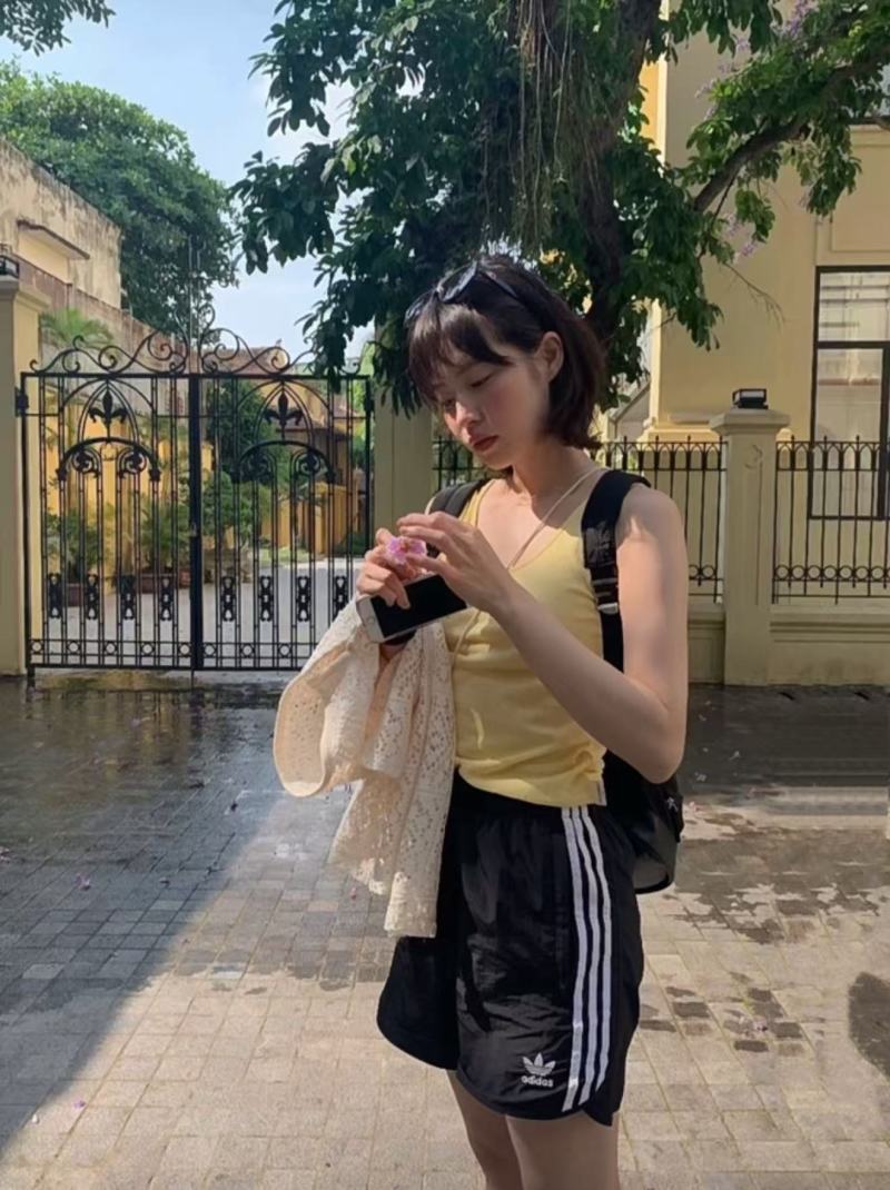 Adidas 3-Stripe Black Athletic Shorts view