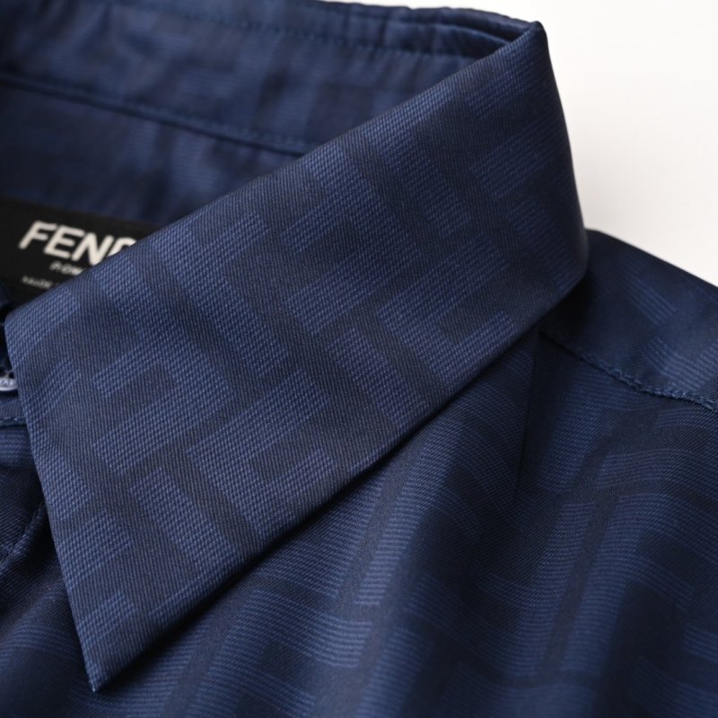 Dark Indigo Denim Button-Up Shirt with Contrast Stripe view