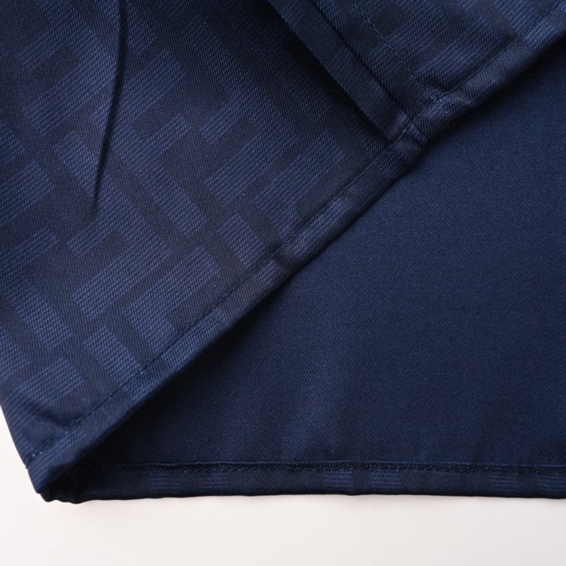 Dark Indigo Denim Button-Up Shirt with Contrast Stripe view