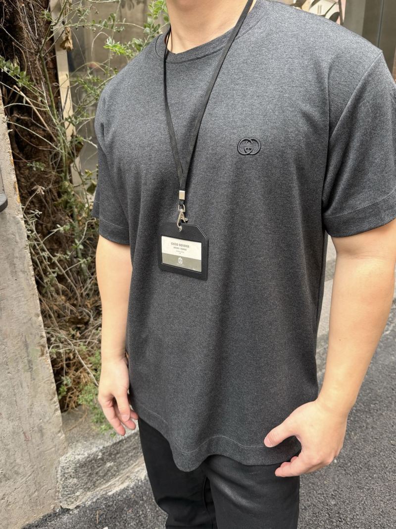Gucci GG Embroidered T-Shirt Charcoal Grey