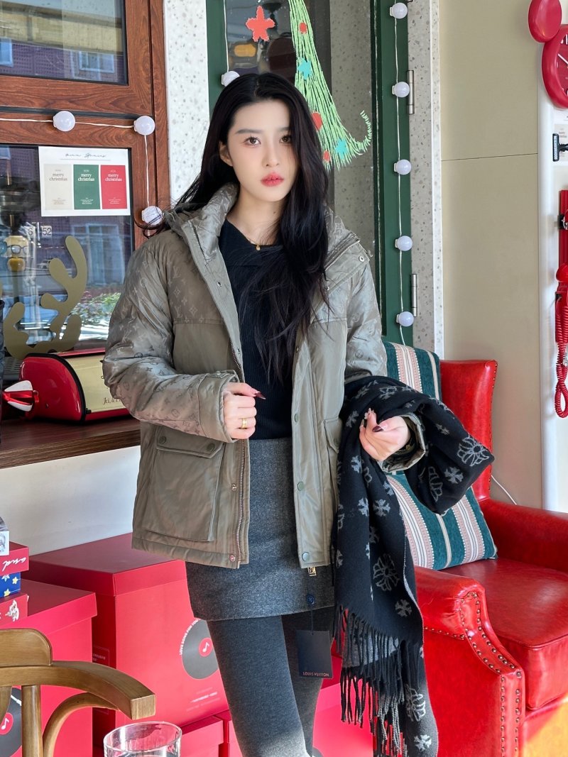 Beige Quilted Down Puffer Jacket with Hood view