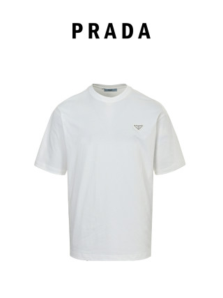 Prada Triangle Logo White T-Shirt view 10