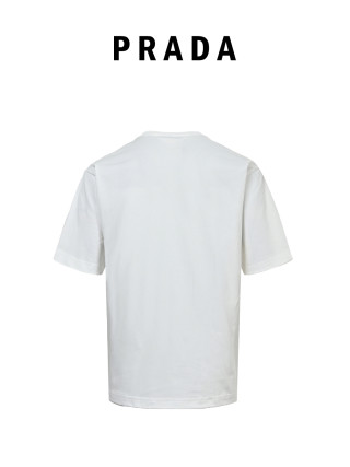 Prada Triangle Logo White T-Shirt view 11