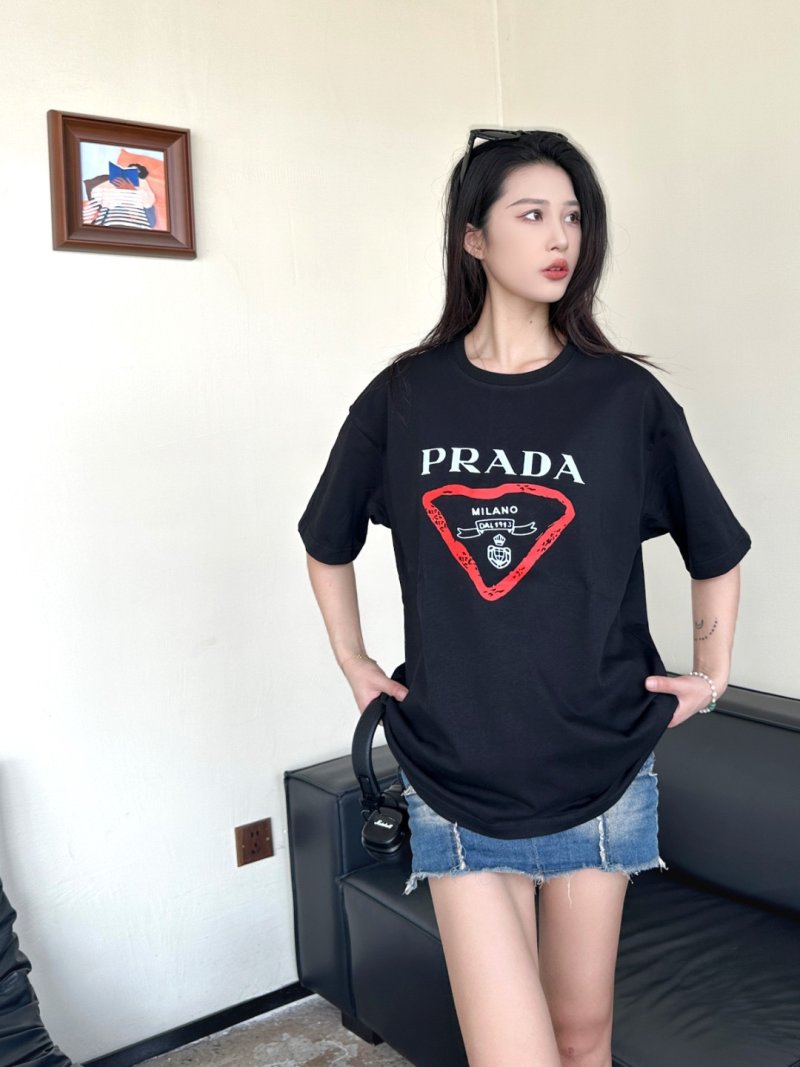 Prada Milano Triangle Logo Black T-Shirt view