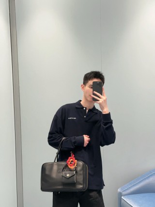 Black Long Sleeve Polo Shirt view 6