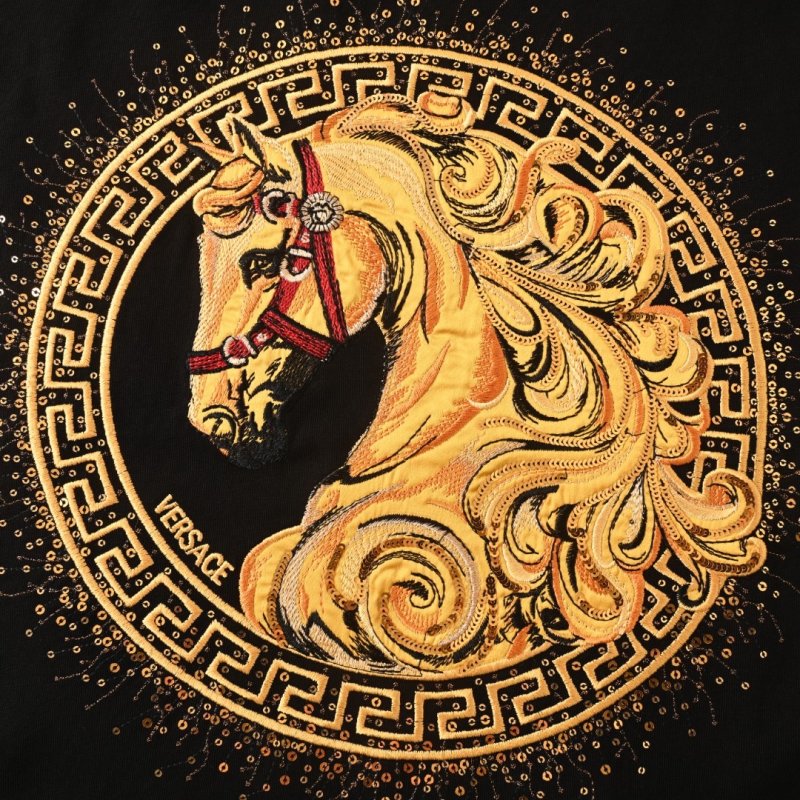Versace Gold Horse Medusa Black T-Shirt view