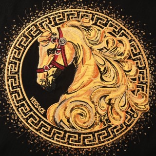 Versace Gold Horse Medusa Black T-Shirt view 13