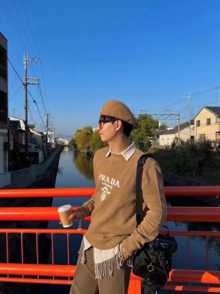 Prada Milano Knit Sweater Camel view 3