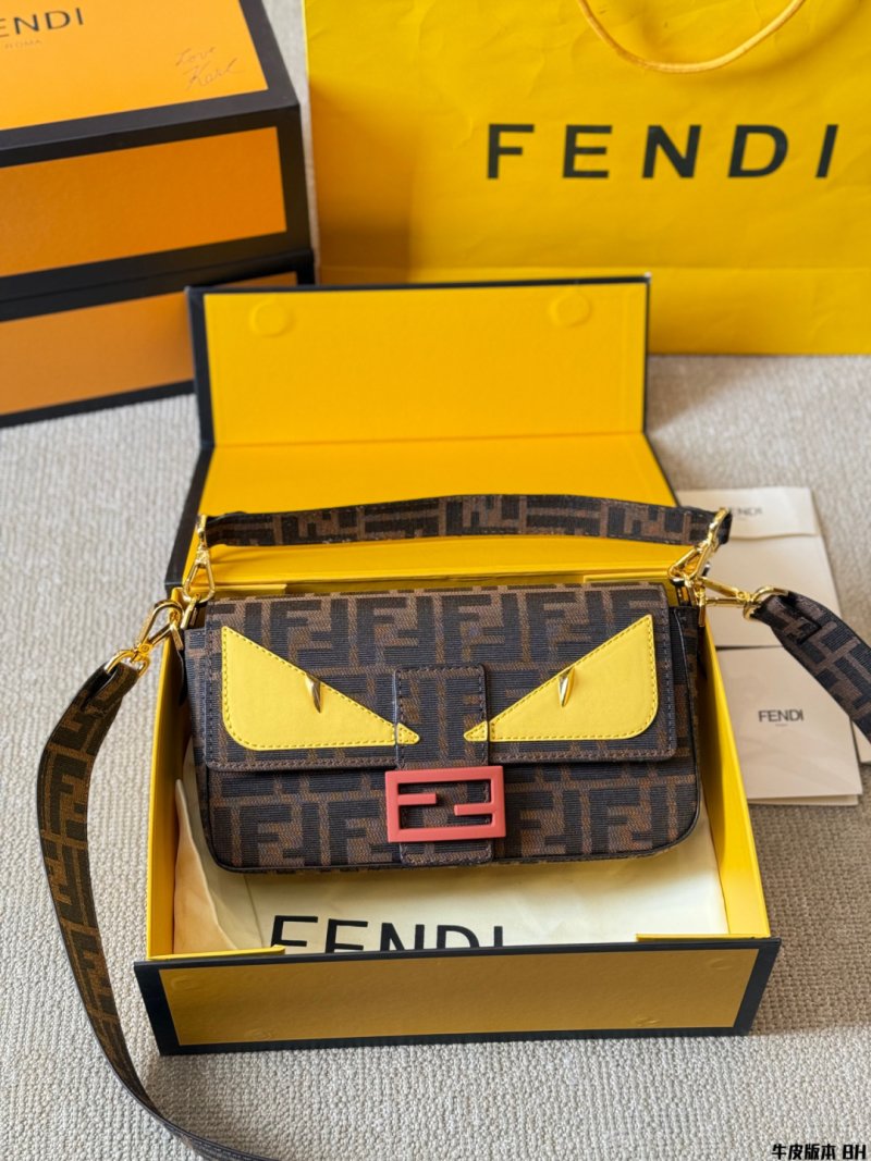 Fendi Vintage Monster Baguette Bag - Yellow/Brown