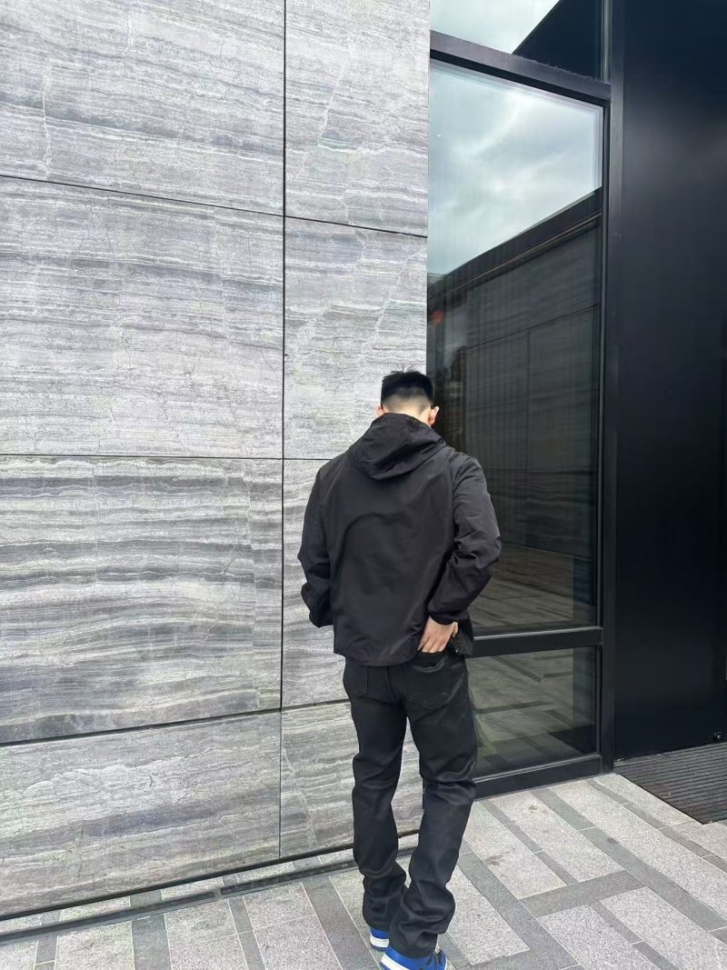 Fendi Black Nylon Hooded Windbreaker Jacket view
