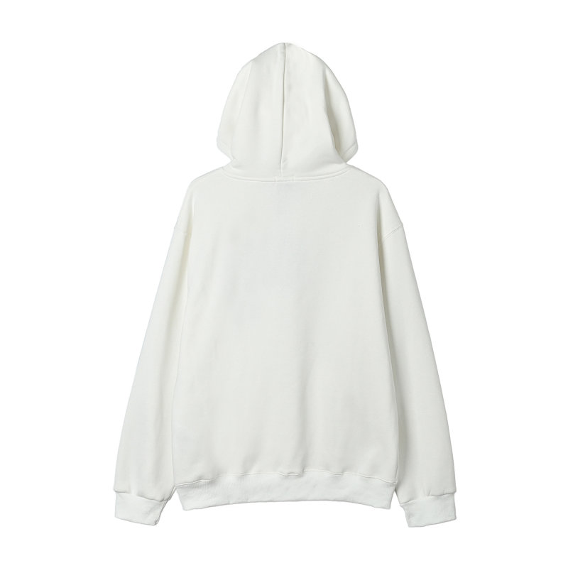 White Oversized Hoodie with Pleated Skirt Detail view