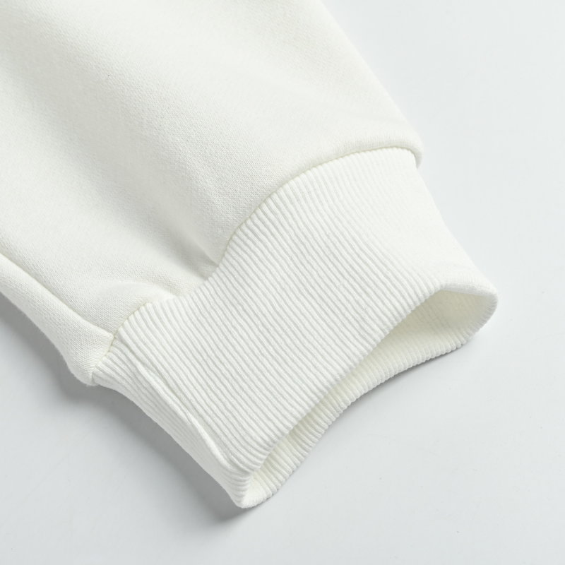 White Oversized Hoodie with Pleated Skirt Detail view
