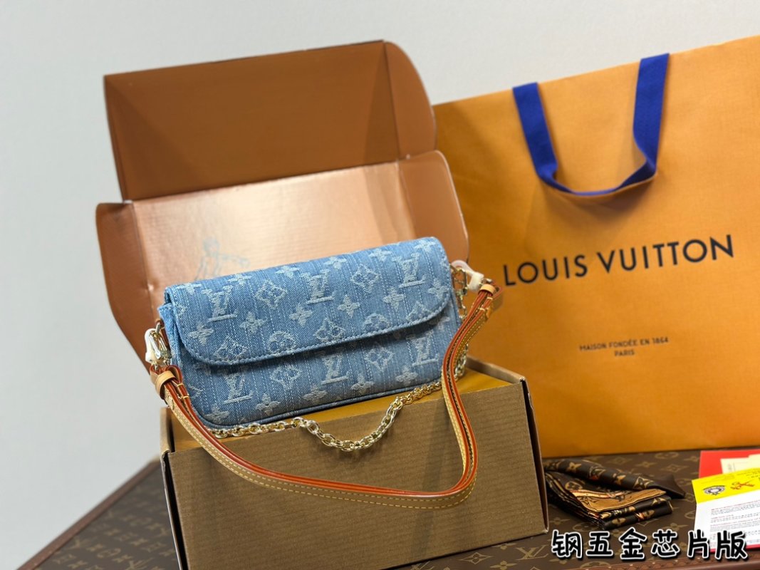 Louis Vuitton Mahjong Denim Crossbody Bag Blue