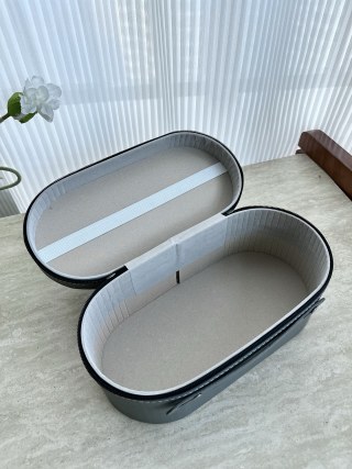 Black Leather Storage Organizer Case with Dividers view 1
