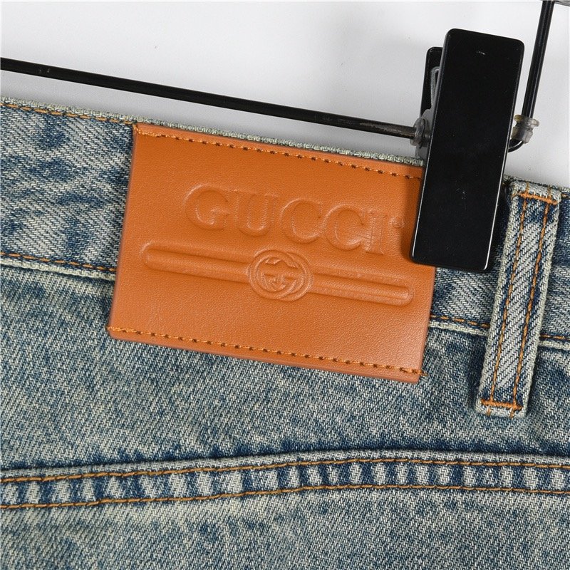 Light Wash Denim Jeans with Embroidered Back Pocket view
