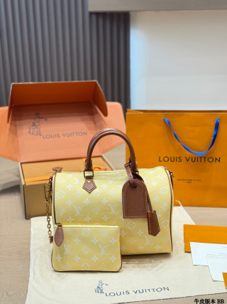 Louis Vuitton Speedy Monogram Handbag - Cream/Brown view 2