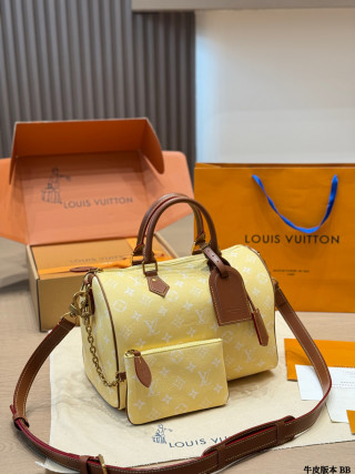Louis Vuitton Speedy Monogram Handbag - Cream/Brown view 3