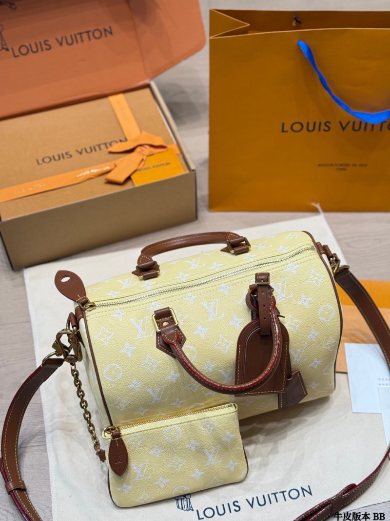 Louis Vuitton Speedy Monogram Handbag - Cream/Brown view