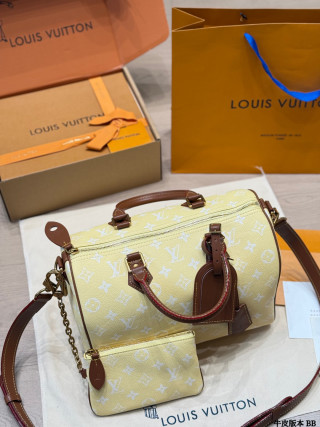Louis Vuitton Speedy Monogram Handbag - Cream/Brown view 4