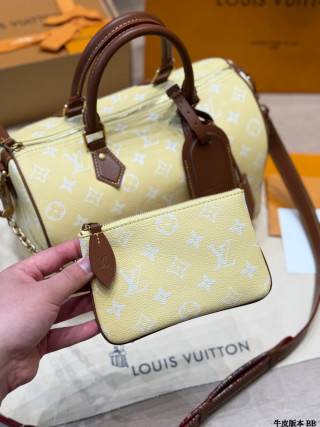 Louis Vuitton Speedy Monogram Handbag - Cream/Brown view 6