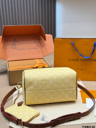 Louis Vuitton Speedy Monogram Handbag - Cream/Brown view 8