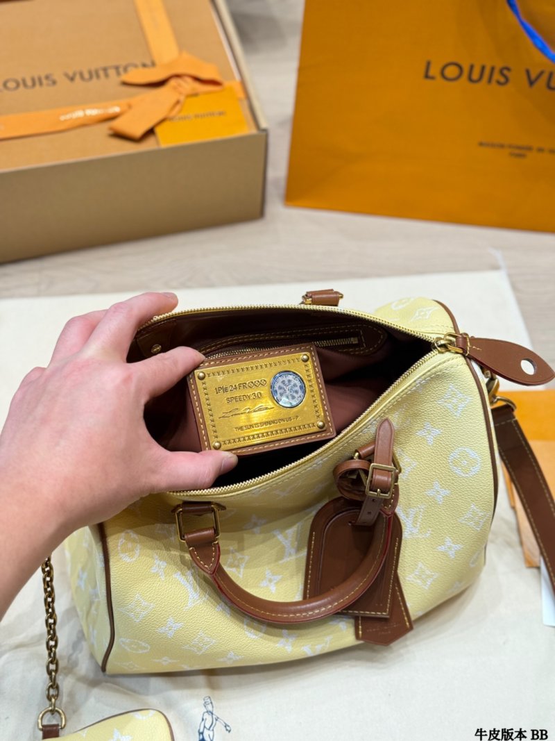 Louis Vuitton Speedy Monogram Handbag - Cream/Brown view