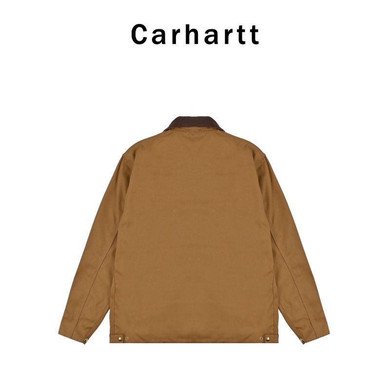 Carhartt Detroit Jacket Tan with Burgundy Collar view