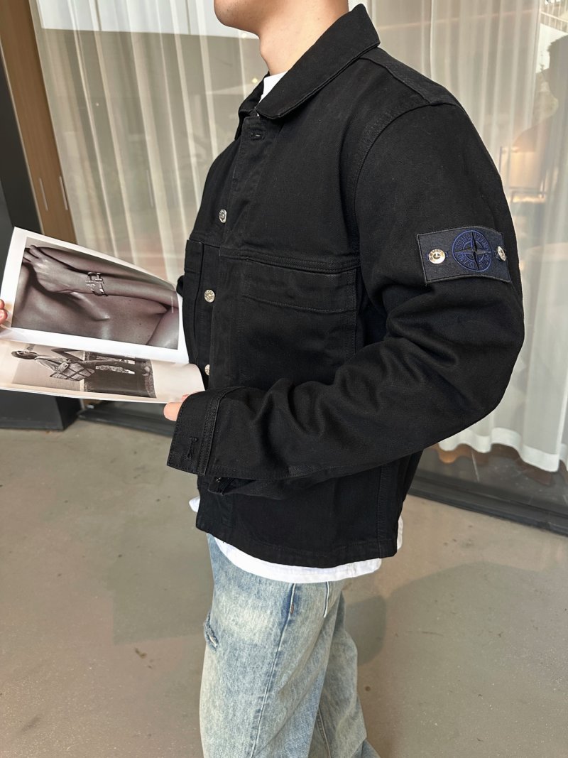 Stone Island Black Compass Badge Overshirt Jacket