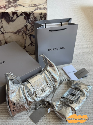 Balenciaga Pamela Pin-Buckle Shoulder Bag Black
