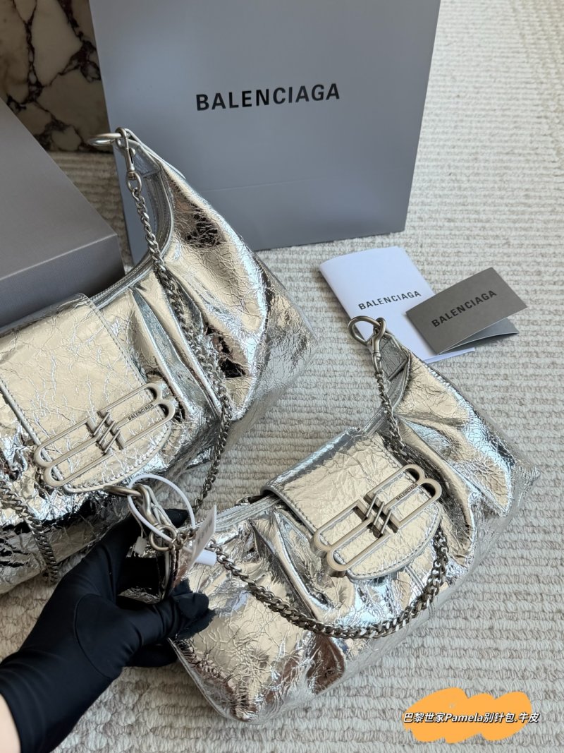 Balenciaga Pamela Pin-Buckle Shoulder Bag Black view