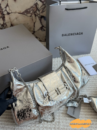 Balenciaga Pamela Pin-Buckle Shoulder Bag Black view 3