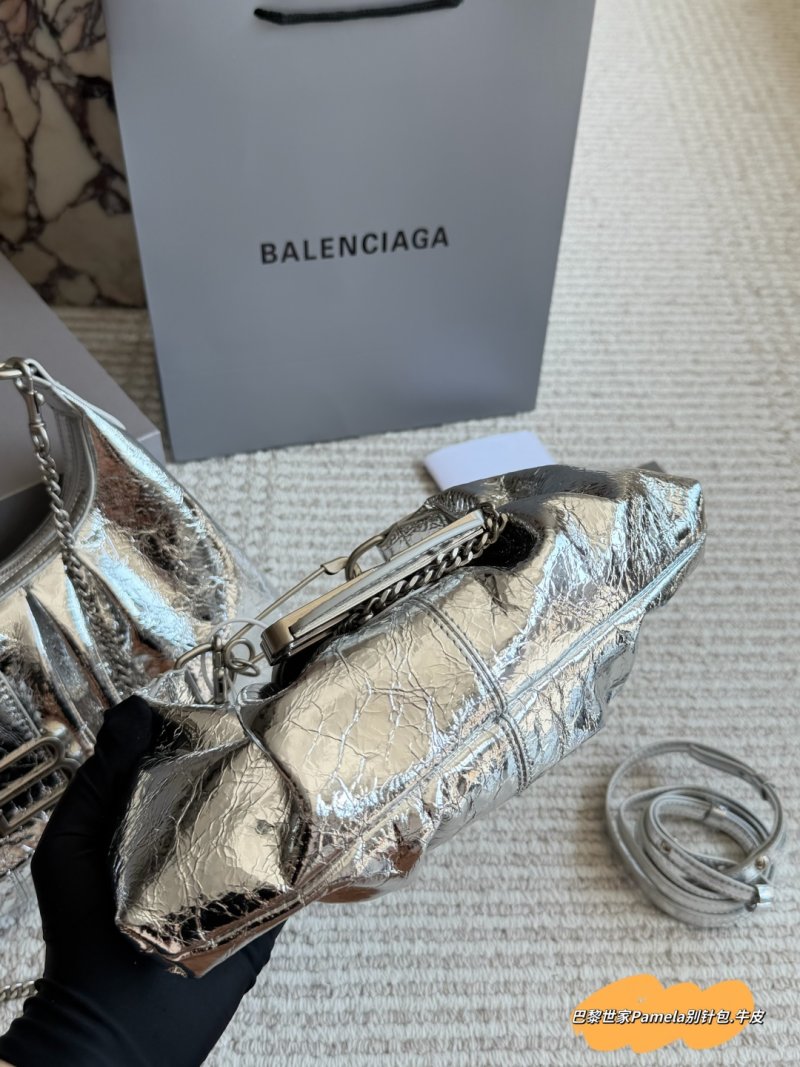 Balenciaga Pamela Pin-Buckle Shoulder Bag Black view