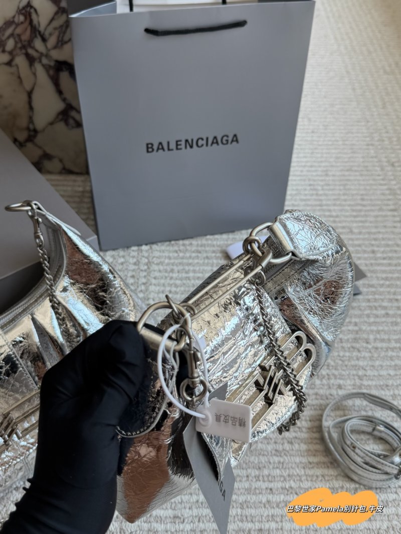 Balenciaga Pamela Pin-Buckle Shoulder Bag Black view