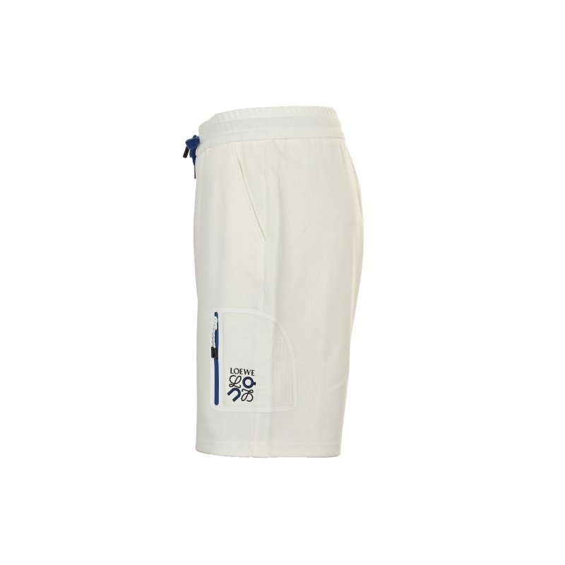 Loewe Anagram White Shorts with Blue Drawstring view