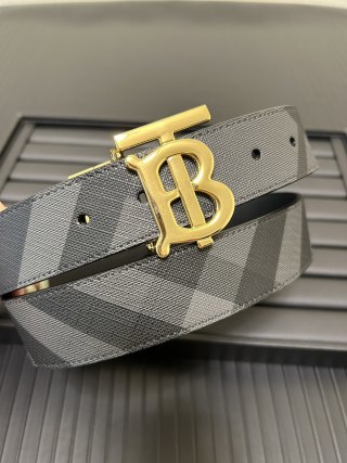 Burberry London Check Belt Gold Buckle Gray view 2