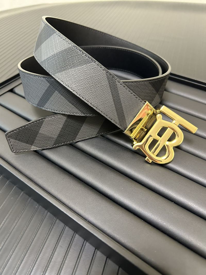 Burberry London Check Belt Gold Buckle Gray view