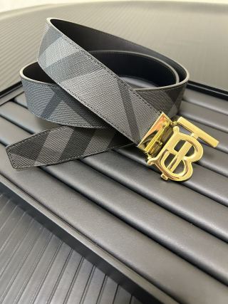 Burberry London Check Belt Gold Buckle Gray view 6