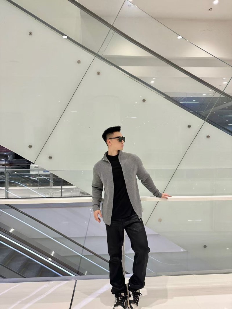 Grey Zip-Up Cardigan Jacket view
