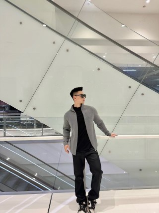 Grey Zip-Up Cardigan Jacket view 2