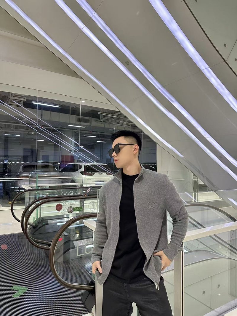 Grey Zip-Up Cardigan Jacket view