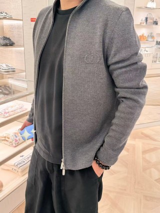 Grey Zip-Up Cardigan Jacket view 7