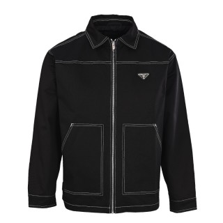 Prada Contrast Stitch Canvas Jacket Black view 1
