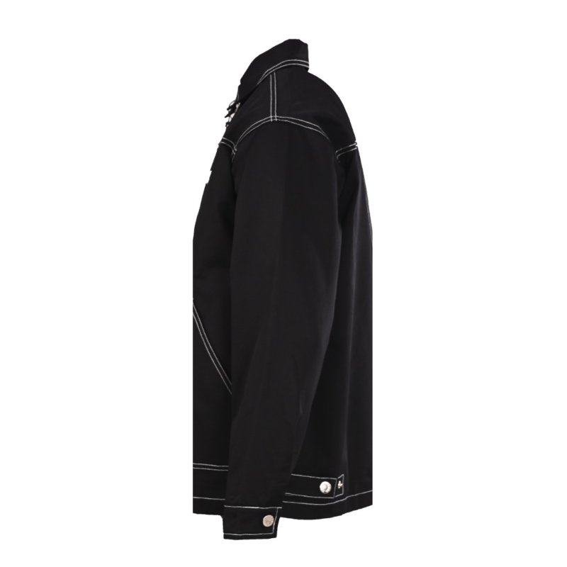 Prada Black Nylon Harrington Jacket with Contrast Stitching view