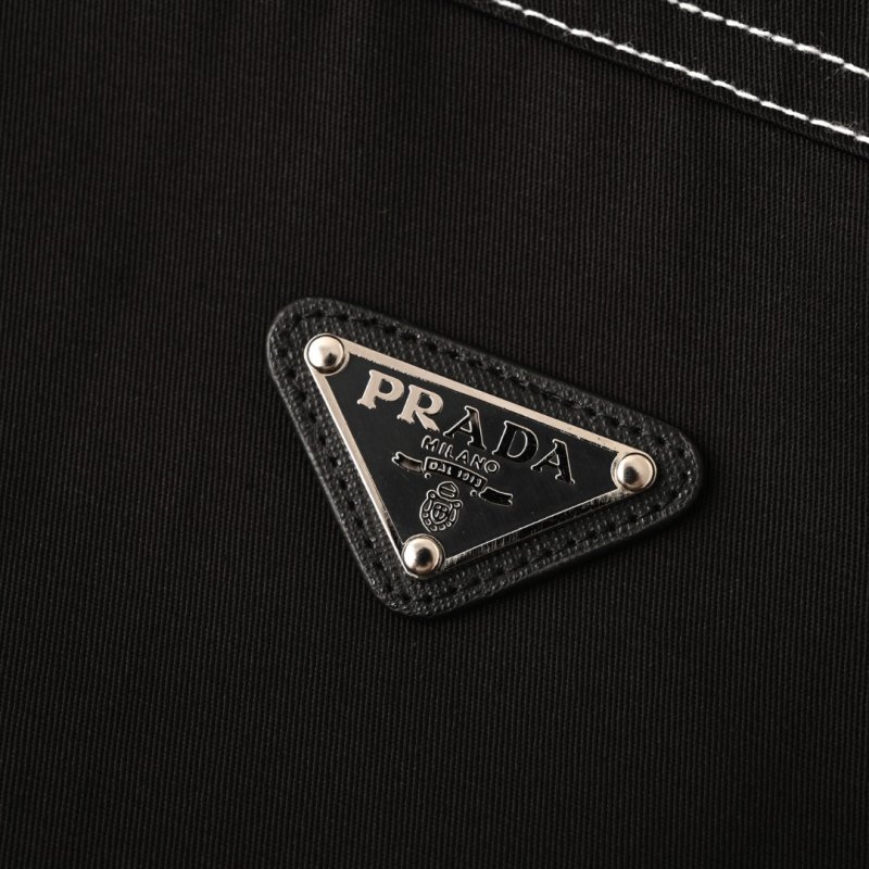 Prada Black Nylon Harrington Jacket with Contrast Stitching view