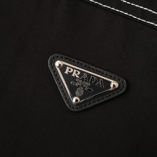 Prada Contrast Stitch Canvas Jacket Black view 5
