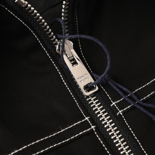 Prada Contrast Stitch Canvas Jacket Black view 6