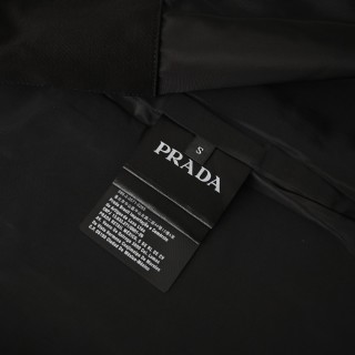 Prada Contrast Stitch Canvas Jacket Black view 7