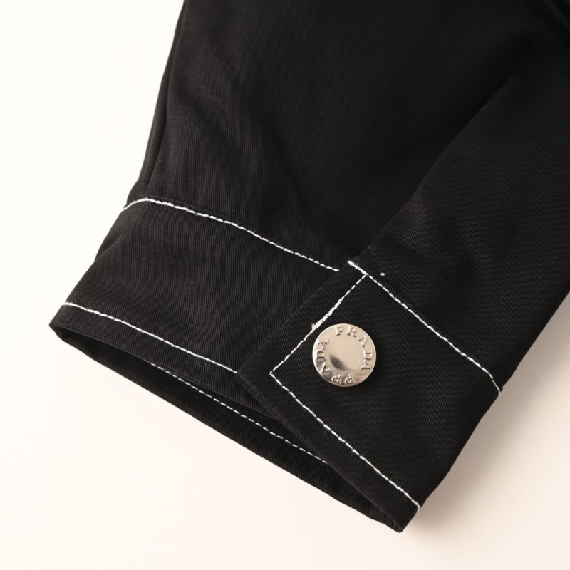 Prada Contrast Stitch Canvas Jacket Black view